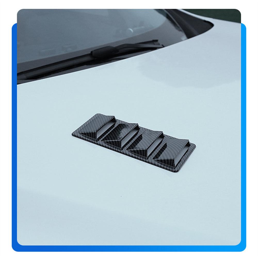 Universal Car Front Bonnet Vents Hood Fender Decorative Carbon Fiber Look 1 Pair