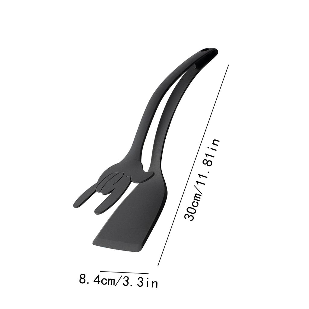2-in-1-Flip-Zange mit Nylongriff, Eierspatel, Zange, Steakspatel, Zange, Klemme, Pfannkuchen, gebratene Wender, Küchenzubehör