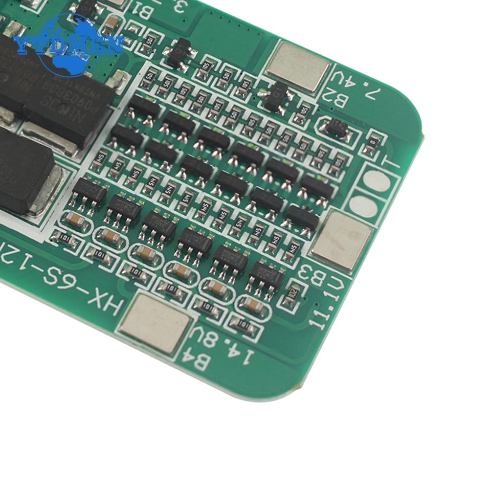 6S 15A 24V PCB BMS Protection Board for 6 Pack 18650 Li-ion Lithium Battery Cell Module