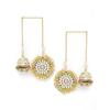 Multicolor Crystal Studded Kundan Kaanchain Jhumki Earrings