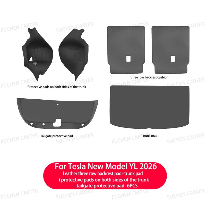 For Tesla ModelYL2026 LeatherTrunk Mat Full Coverage Waterproof Non-Slip Seat Backrest Protective Pad Cargo Liner Anti Dirty Mat