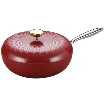 Wok med lock, Ultra Non Stick stekpanna med lock, Maifan Stone Pot djup stekpanna med APEO & PFOA-fri, aluminium wokpanna, induktion