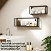 Set of 2 Wall Shelves, 15 Kg Load Capacity, for Wall Mounting, Steel, Black