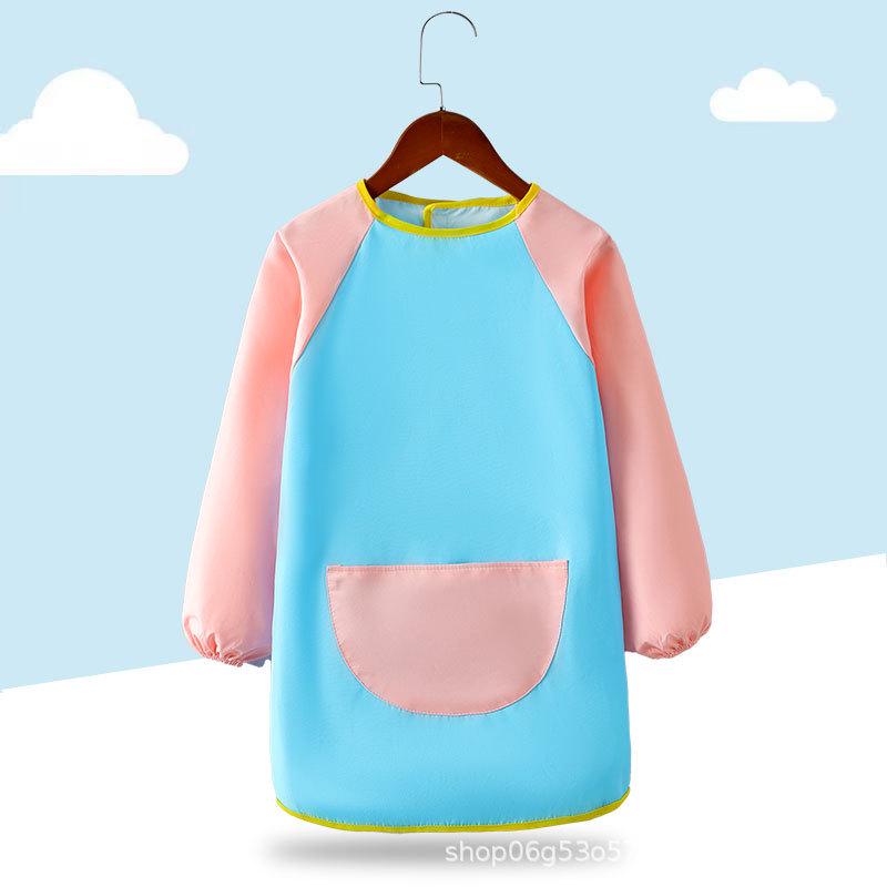 Grembiule Artistico Impermeabile Personalizzato per Bambini - Manica Lunga con Laccetti, Vestiti da Pittura Anti-Macchia