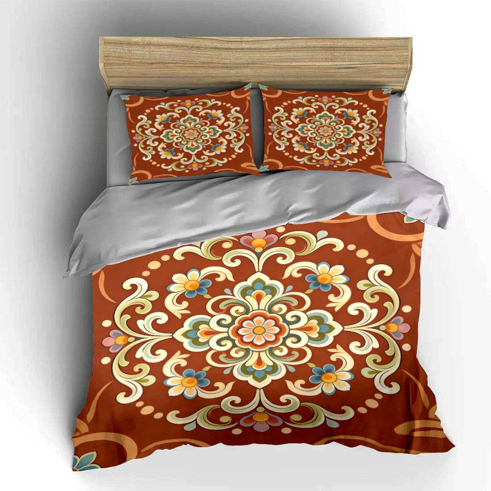 Floral Pattern Three-Piece Set For Decor Soft Comfortable Duvet Cover Bedding Set Included 1*Duvet Cover & 2*Pillowcases, Gift