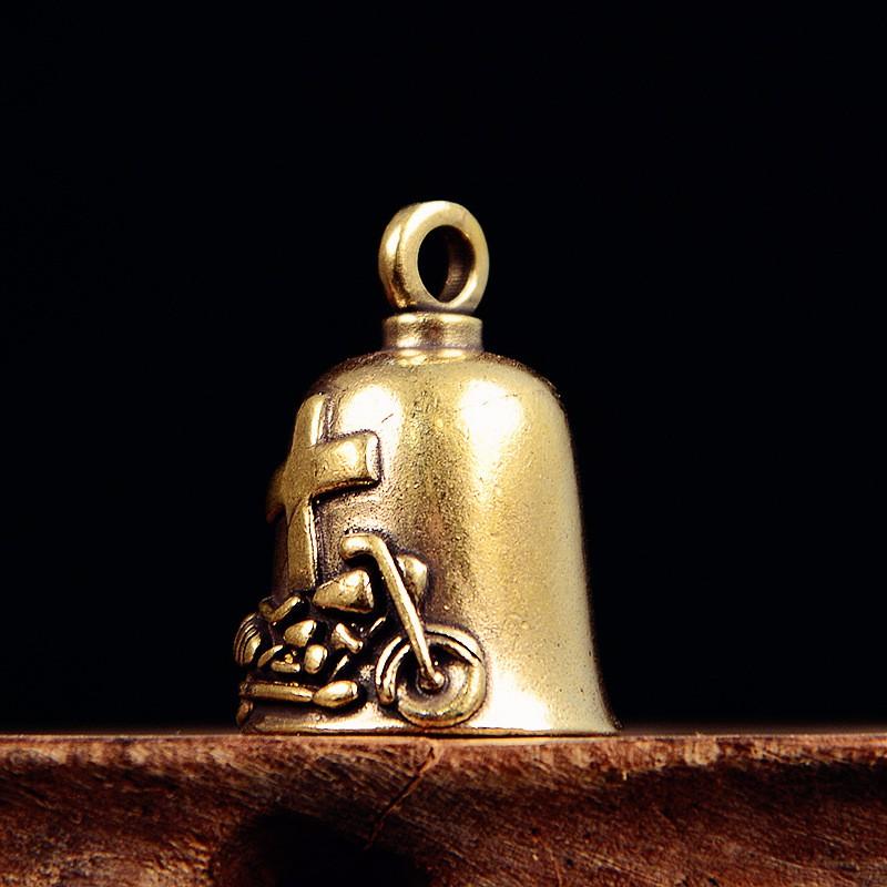 Brass Cross Bell Keychain Pendant Ethnic Style Metal Key Ring Bag Backpack Accessory