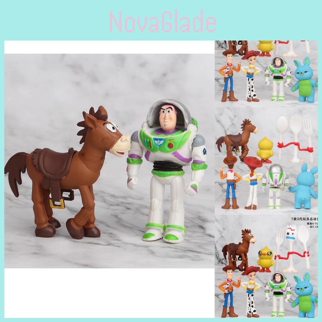 Toy Story Model Toys Buzz Woody Jess Forky Bunny Jessie Pvc Figurines 4-7cm Collectible