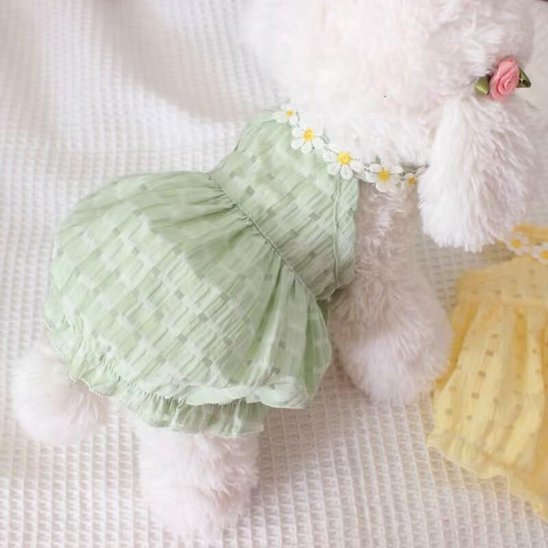 Teddy Dog Princess Summer Dress for Small Pets, Poodle, Bichon, Pomeranian, and Cats