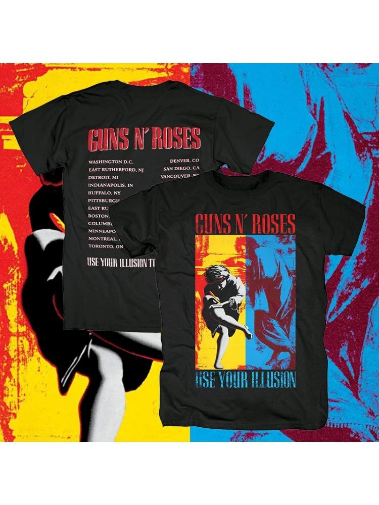 

Рок-н-ролл Мода певец группа Хард Принт Короткий рукав Мужская Хлопок Большой размер Футболка Оверсайз Футболки 4XL