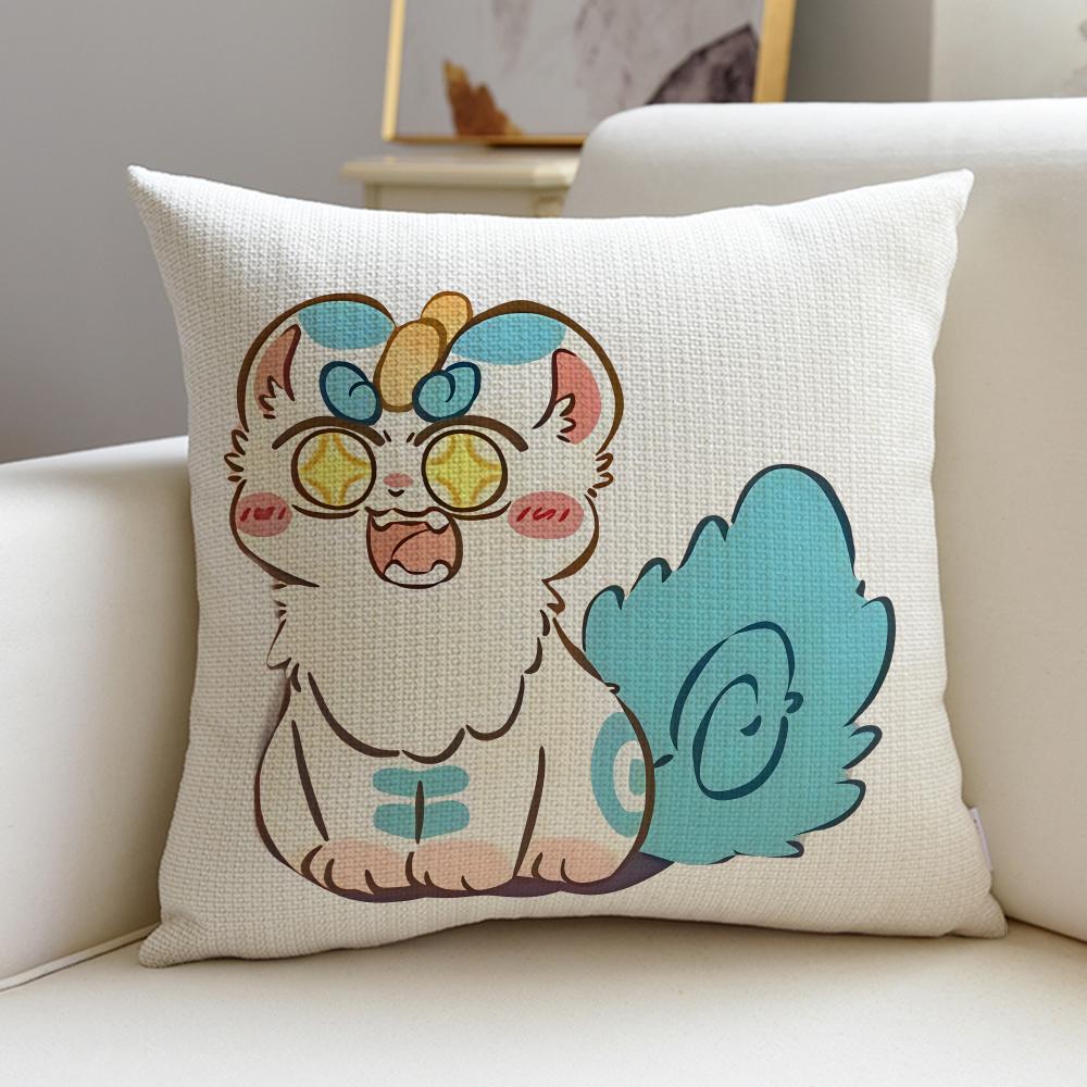 Magical Cute Fabulous BeastsS Cushion Cover Breathable and skinfriendly linen pillowcase square removable and washable cushion