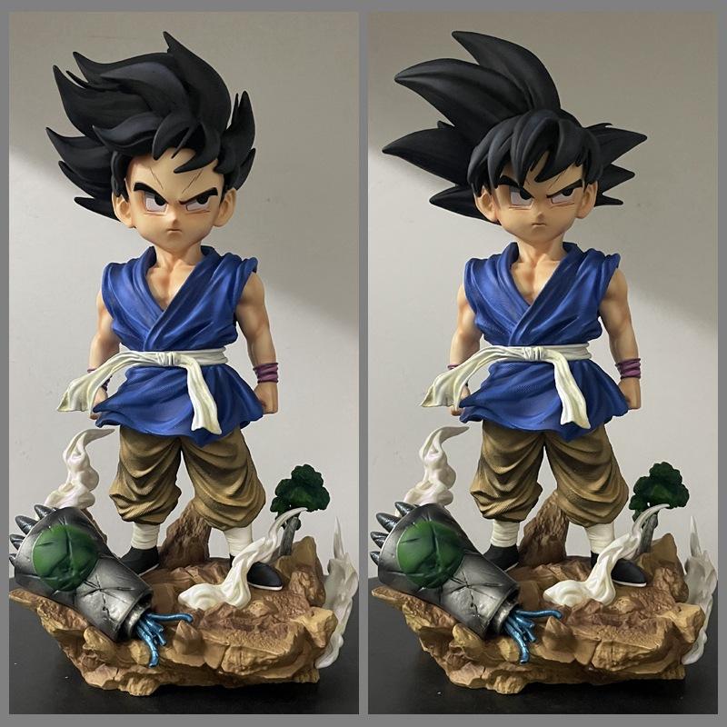 Super Saiyan Gt Goku, Double-Headed Sculpture, Classic Scene, Trendy Play Statue Model Ornament Boxed Figure
