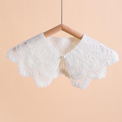 Four Seasons Lace Fabric Neckline Detachable Fake Collar DIY Breathable Scarf Around Neck Flower Sweet Hollow Comfortable Patch