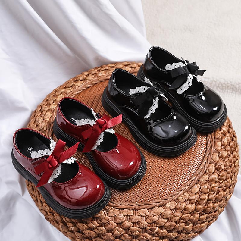 Spring and Autumn New Fashion British Style Girls Soft Sole Comfortable Leather Shoes