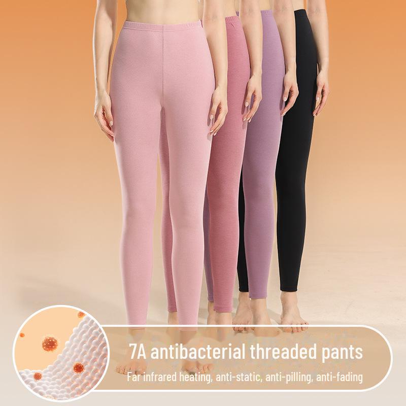 7A Antibacterial Thin Infrared Heating Trousers - Unisex High Waist Warm Threaded Pants for Spring and Autumn