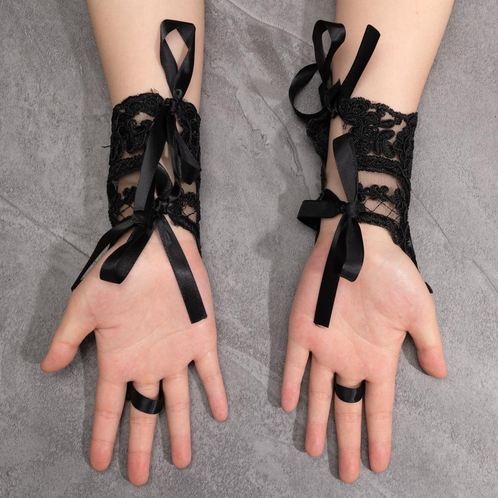 Women Wedding Fingerless Gloves Lace White Black High Quality Wedding Gloves Mittens Accessory Girl Party Sexy Gloves Guante