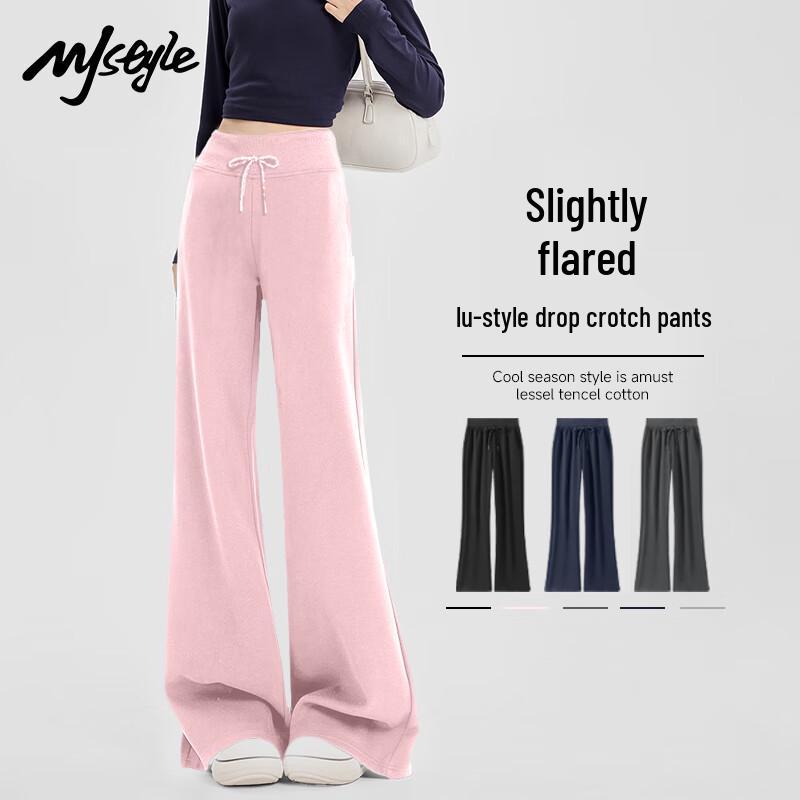 

MJ STYLE Women s High-Waist Straight-Leg Flare Casual Pants L