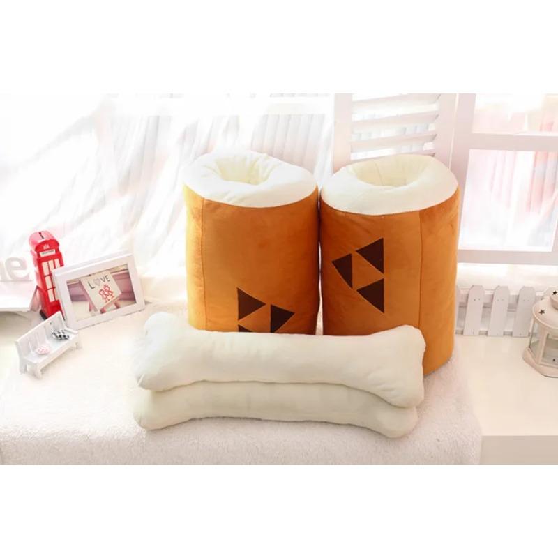 Lovely 45CM Monster Hunter Huge Grilled Meat Pillow Plush Barbecu with Big Bone Stuffed Toy