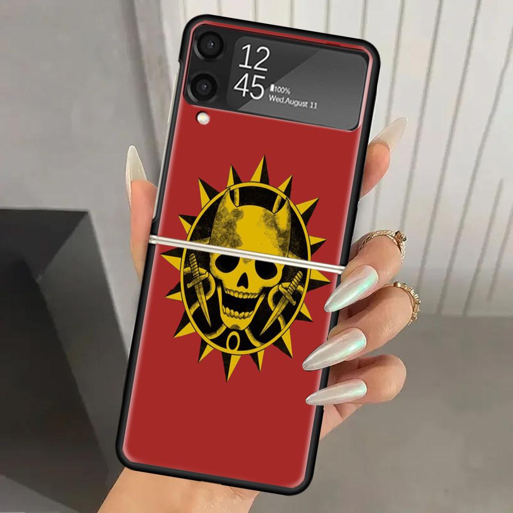 JoJo Adventure Killer Queen Hard PC Phone Case For Samsung Galaxy Z Flip 7 6 5 4 3 Black ZFlip7 ZFlip6 Flip5 Flip4 Flip3 5G Prin