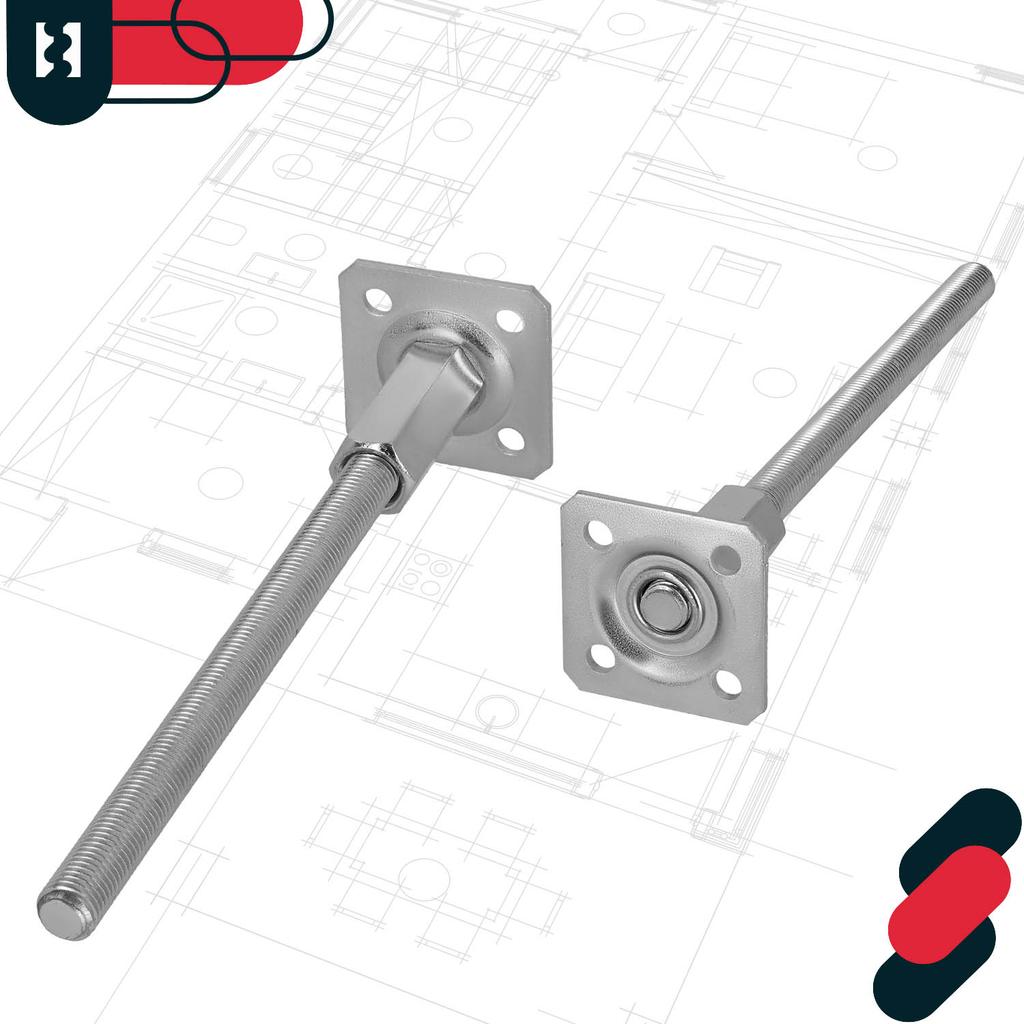 KOTARBAU® Vertically Adjustable Steel Post Base Anchor for Gazebos, Shelters, Fences 80 x 330 mm Set of 2
