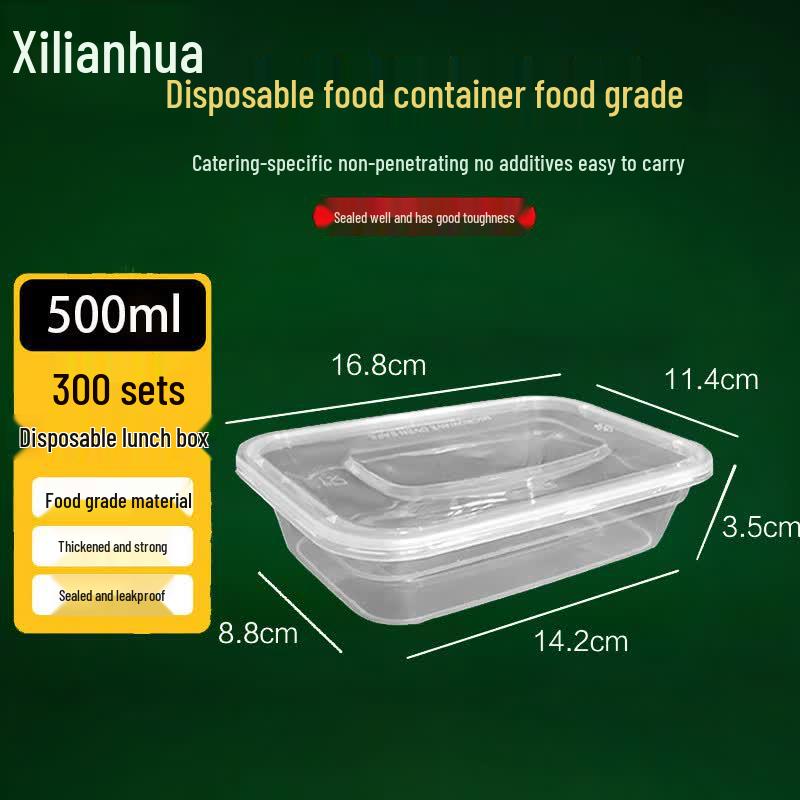 Disposable Transparent Takeout Containers with Lids