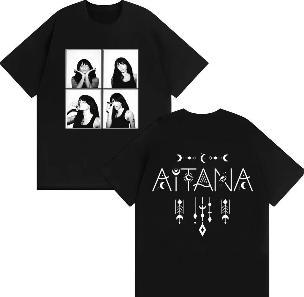 Trendy Aitana Graphics TShirt Unisex Women Pop Double Sided Print Summer Streetwear Cotton T Shirt Casual Tops Fans Gift Streetwear