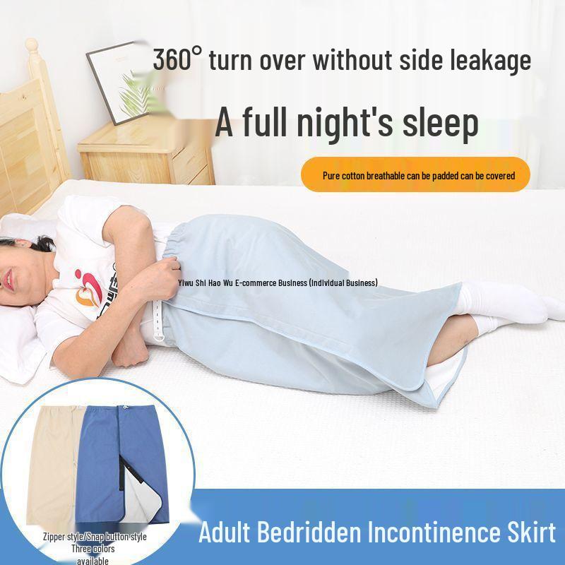 Waterproof Leakproof Incontinence Skirt for Elderly or Bedridden Care - Washable Protection for Adults and Menstrual Periods.