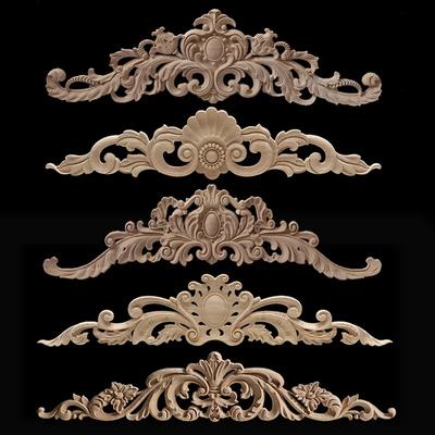 Nádherné dřevořezbářské Onlays Růžové aplikace pro starožitné domácí dekorace a řemeslné řezbářství Jedinečná a starožitná dekorace nábytku