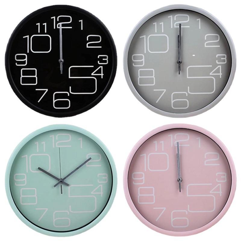 Wohnzimmer Zuhause Einfach Leichter Luxus Uhr Moderne Dekoration Macaron Farbe Wanduhr Rund Ins Stil Stille Quarz Uhr