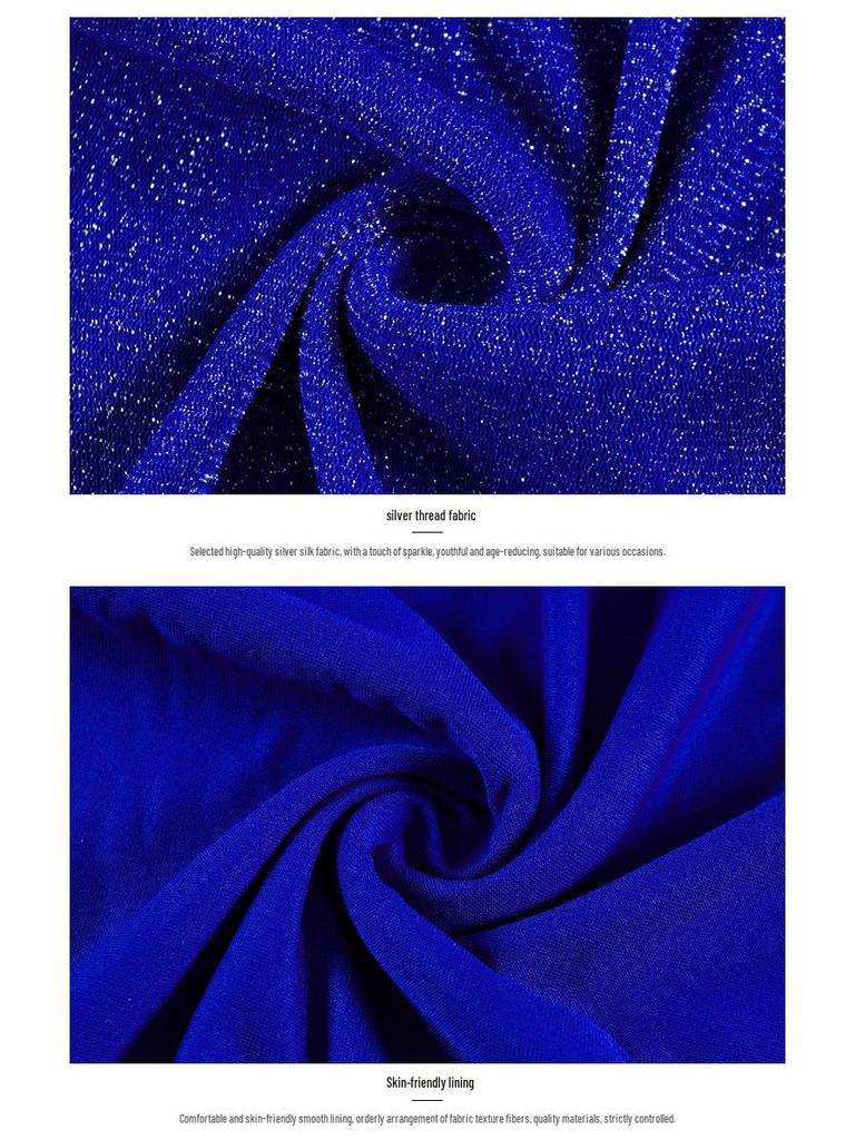 Damen Slim Fit Lila Langarm Lurex Basisschicht Top im koreanischen Stil