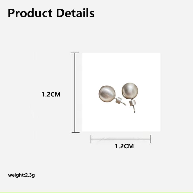 New 925 Sterling Silver Round Stud Earrings Charm Personality Simple Style Earrings Birthday Gift for Women's Exquisite Jewelry