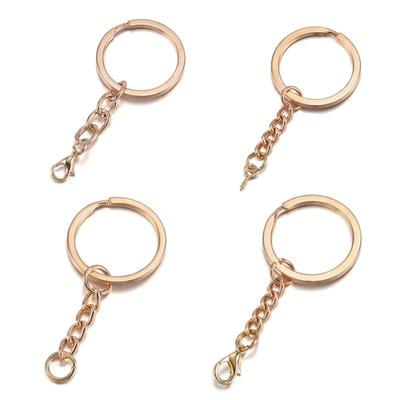 10Pcs/Lot Keychain Rings with Lobster Clasp Screw Eye Pins Jump Ring Keyrings for DIY Jewelry Making Findings Accessories
