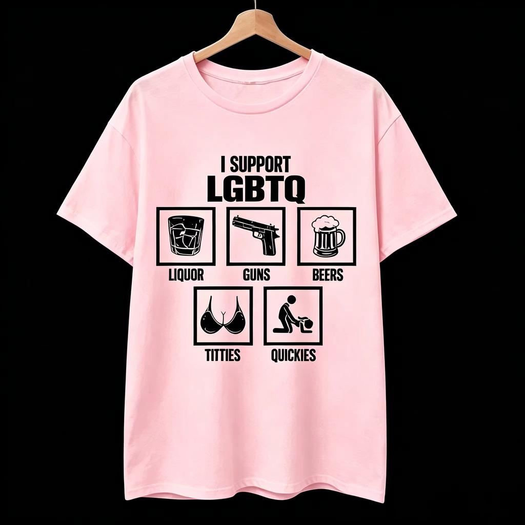 Vintage Unisexs Unisexs Funny I Support Lgbtq T Shirt Cotton Tees 2026 Summer New Unisex Streetwear Casual Trendy Oneck Top