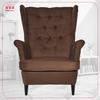 Gaja Wing Chair with Footrest Scandinavian Family Furniture Brown Walnut