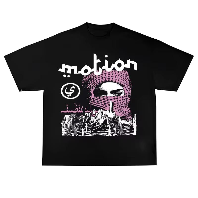 Streetwear Punk Nadměrné Ležérní Vzor Zubů Pánské Dámské Goth Tričko Y2K Harajuku Hip-hop Bavlna Krátký Rukáv Top Trička Unisex