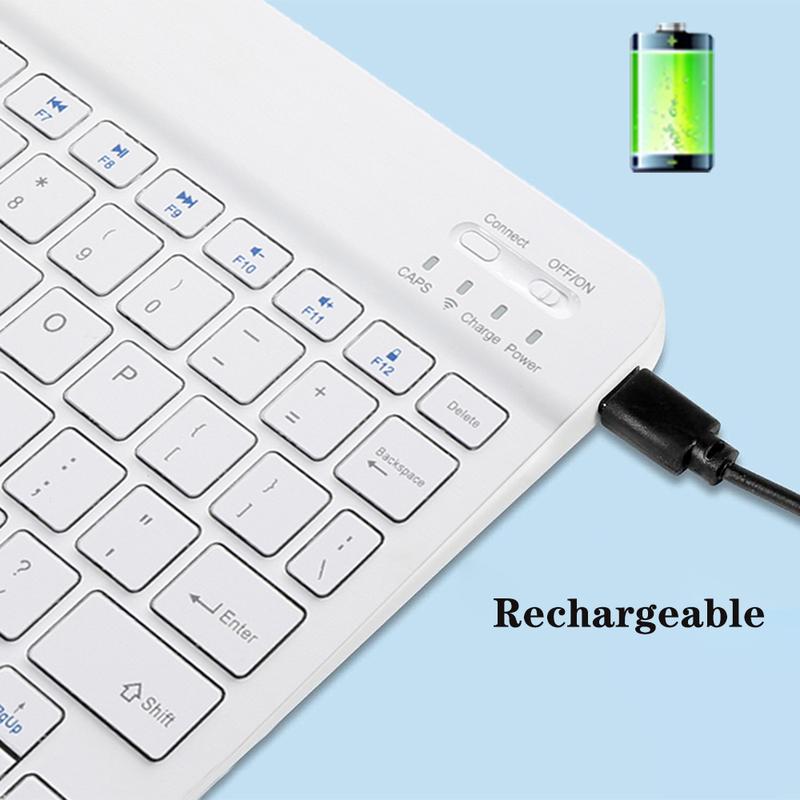 Ultra-Slim Bluetooth-Compatible Keyboard Portable Mini Wireless Keyboard Rechargeable for iPad Tablet Phone iOS Android Windows