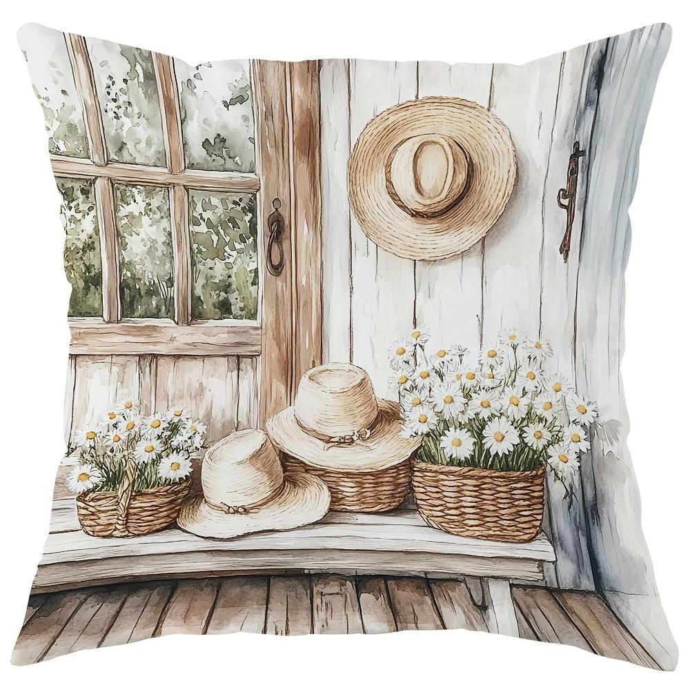 Vibrant Wildflower & Butterfly PillowcasesLiving Room Sofa Cushion Cover, Soft and Comfortable, Bedroom Room Decoration