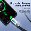 Nylon Braided Type C Cable 60W Fast Charging with Real Time Power Display Suitable for Various Phone Devices Use