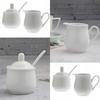 Sugar Bowl And Milk Cream Jug 280 Ml White Porcelain Set