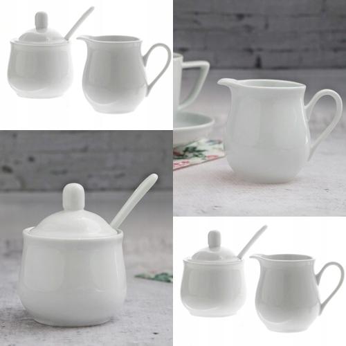 Sugar Bowl And Milk Cream Jug 280 Ml White Porcelain Set