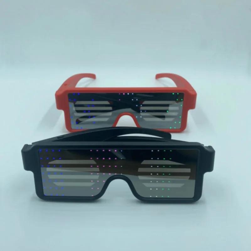LED Glowing Glasses Love Birthday Party Sunglasses Bungee Flashing Cheer Glasses Concentrating Props