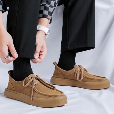 Sneaker Casual in Vera Pelle da Uomo Resistente all'Usura Moda Traspirante Trendy Versatile Outdoor con Zeppa Autunno Principale