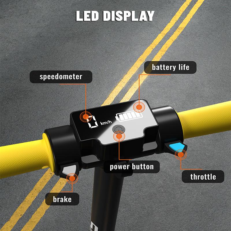 Patinete Eléctrico Plegable S5 Mini para Niños con Altavoz Pantalla LED Velocidad 14km/h Diseño de Aluminio Exterior