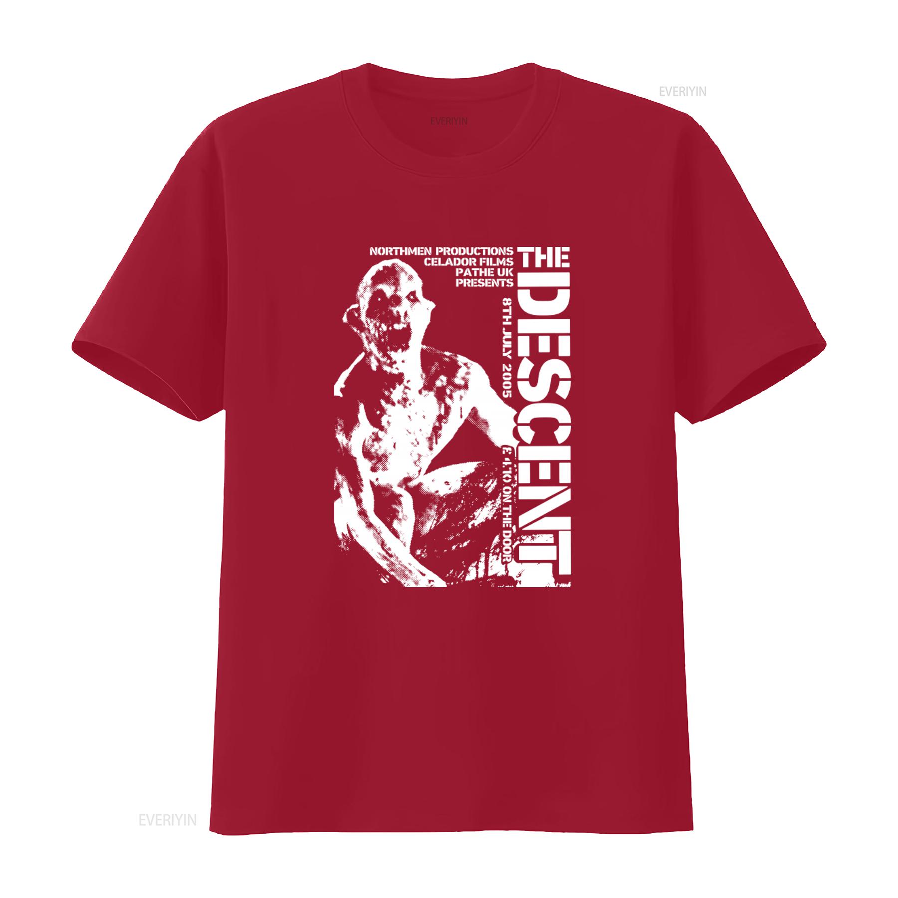 

The Descent Horror Movie Punk Flyer T Shirt Cotton vintage Washed Unisex Soft graphic streetwear Slightly Comfortable S