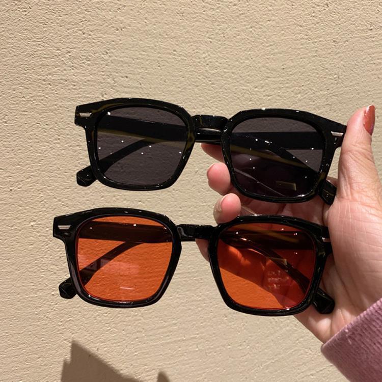 Korean Retro Women's Square Sunglasses with Stylish Rice Nail Design - Celebrity Style