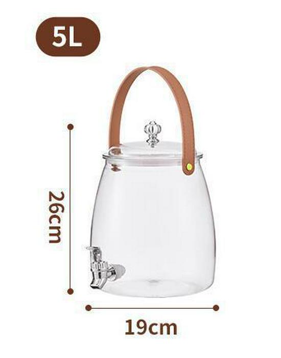 Large Capacity Cold Beverage Kettle with Spigot and Handle for Fruit Tea and Lemonade