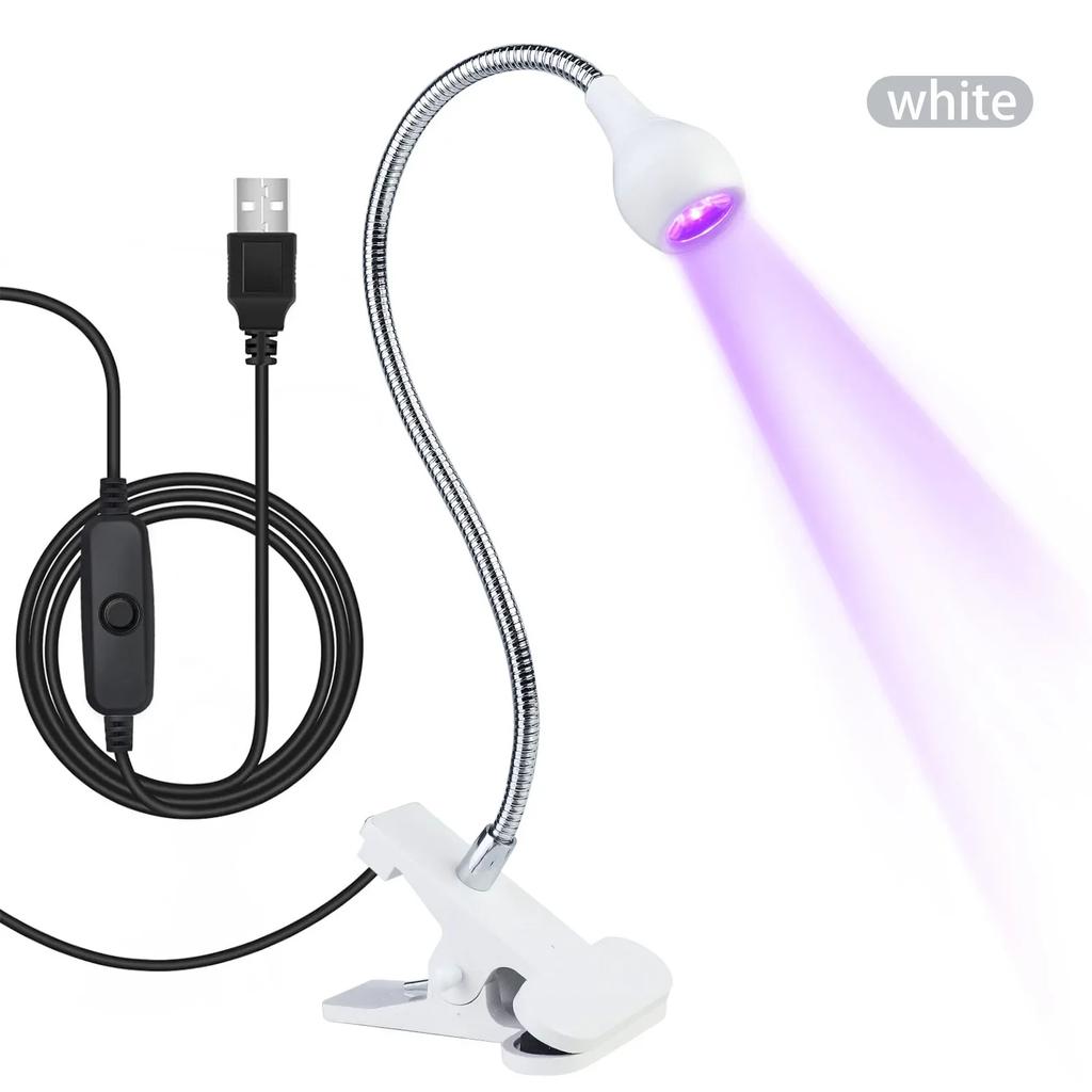 Portable LED UV Curing Light for Drying Nail Polish Gel Clip-On Flexible Desk Mini USB Nail Lamp Dryer Home User Salon Tools