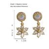 Neue Ohrringe im koreanischen Stil, elegant, exquisit, für Mädchen, Retro-Barock, glänzende Strassblumen, Clip-Ohrringe ohne Piercing