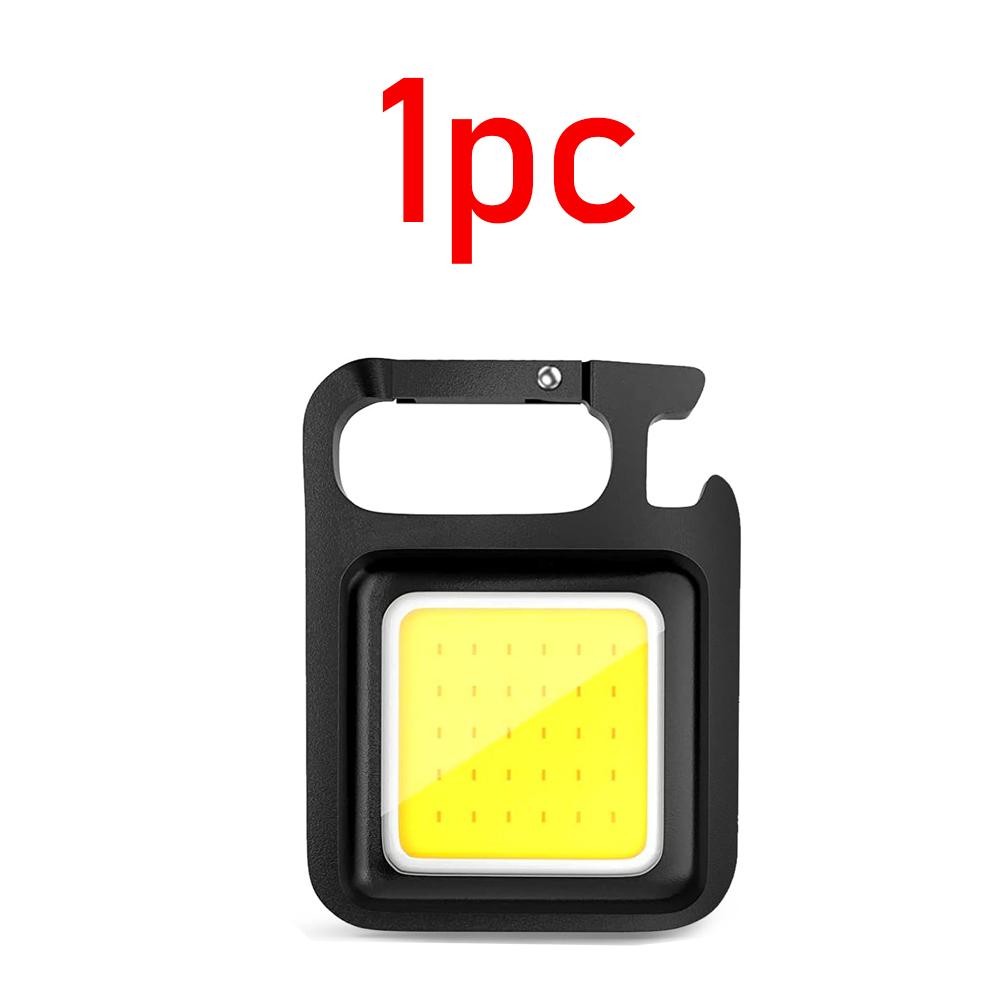 LED Flashlight Super Bright 1500LM Folding Bracket Bottle Opener Keychain USB Rechargeable Waterproof Light Outdoor Camping Tool