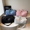 Stylish Plaid Gym Bag with Shoe Compartment: Large Capacity & Dry/Wet Separation for Business Travel