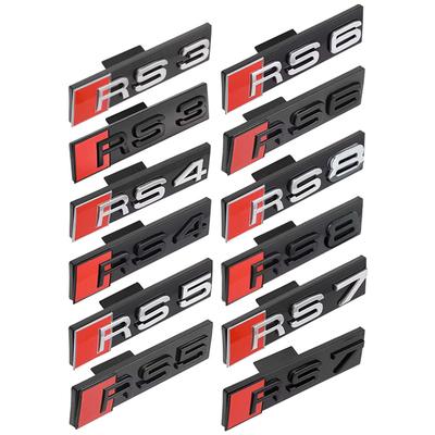 3D ABS For Qaz23 S3 S4 S5 S6 S7 S8 SQ3 SQ5 SQ7 SQ8 W12 V6 V8 Car RS3 RS4 RS5 RS6 RS7 RS8 Logo Hood Front Grille Emblem Decoration